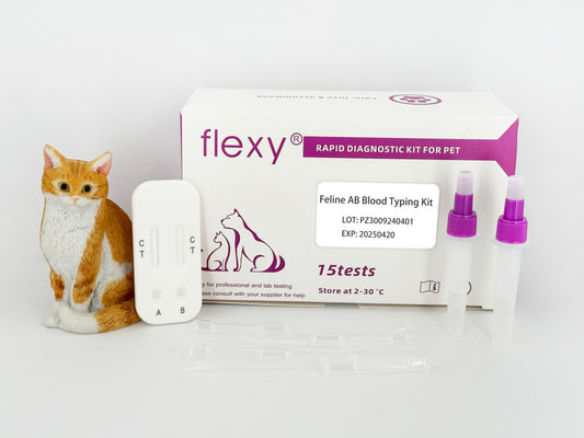 Feline Blood Typing Kit, cat blood typing, type A, B and AB 10tests per pack