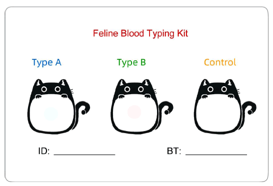Feline Blood Typing Kit, cat blood typing, type A, B and AB